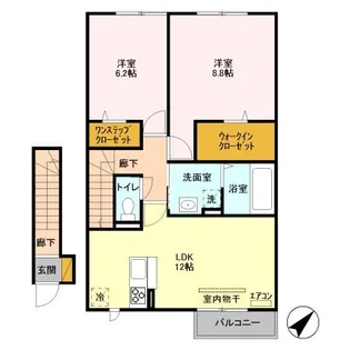 グリーンコート 壱番館【2階】の間取り
