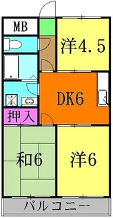 ラ・ブリューヌ【3階】の間取り