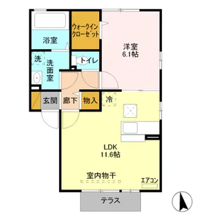 ピュアマインドE【1階】の間取り