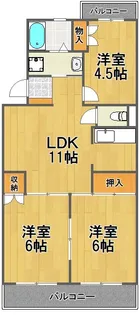 エーデルワイス【203号室】の間取り