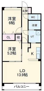 フォルテ茶屋ヶ坂【2階】の間取り