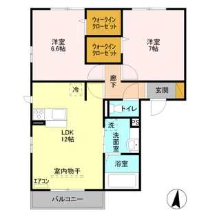 サンク セゾン A【201号室】の間取り