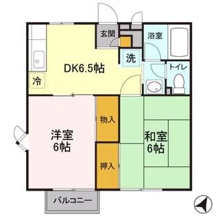 尾山台ハイツ Ⅰ【2階】の間取り