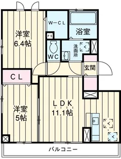 ラフィネ・ドミール 五番館【302号室】の間取り