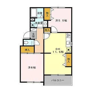 グリーンパークマルオカ【2階】の間取り