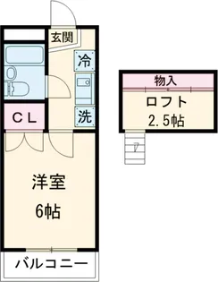 あかるハイム19【1階】の間取り