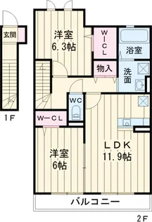 ベルクレストⅡ【203号室】の間取り