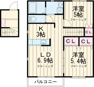 アンソレーユK【2階】の間取り