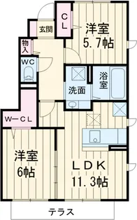 エストルピナス【101号室】の間取り