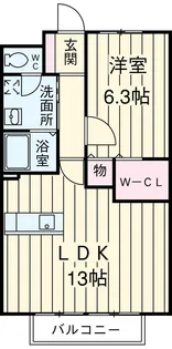 サンピュアーC棟【2階】の間取り