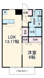 リヴェール市川A棟【201号室】の間取り