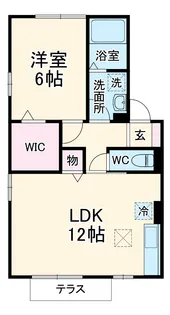 オリーブガーデンC【107号室】の間取り