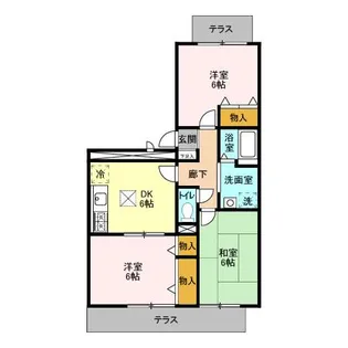 ハイツ・サンピーチ C【1階】の間取り