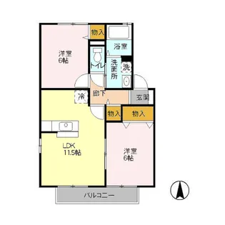 ヴェルクレール 壱番館【2階】の間取り