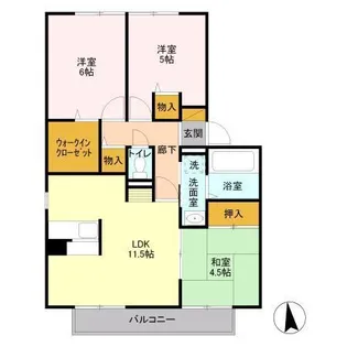 フラワーハウス【1階】の間取り