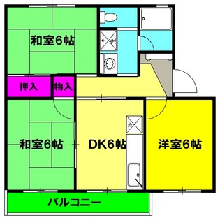 コーポさつき【201号室】の間取り