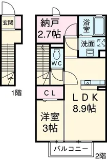 エクスベルジェ A【2階】の間取り