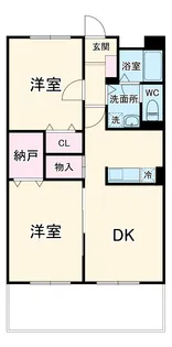 フルーエント芝山【1階】の間取り