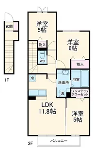 フェリーチェ中山【2階】の間取り