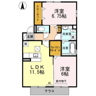 リバーベル【1階】の間取り