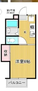 第2コーポ竹泉【206号室】の間取り