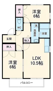 ドミール宮西Ⅱ【101号室】の間取り