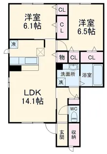 クレール桜【1階】の間取り