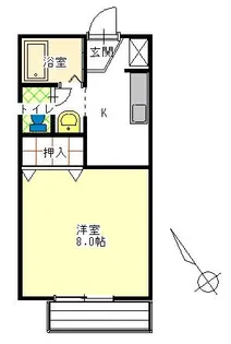 サニーサイドコーポ川西【101号室】の間取り