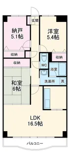 メイプル稲毛【3階】の間取り