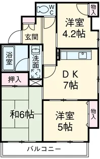 フロリッシュ中央【6階】の間取り