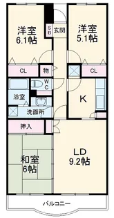 セトオーズ【3階】の間取り