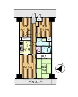 ビューシティINAGE【5階】の間取り