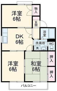 セジュールミヤB棟【2階】の間取り