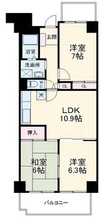 フローラ稲毛【5階】の間取り