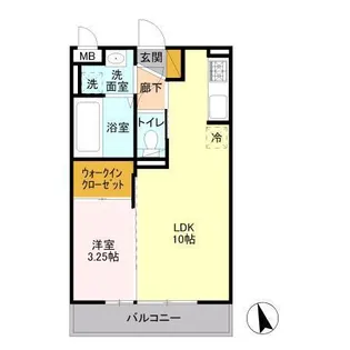 クオリタ・リリ【3階】の間取り