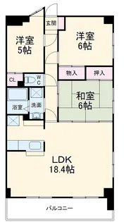 サニーウェル仲村【3階】の間取り