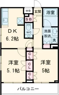 ロアール豊島長崎【404号室】の間取り