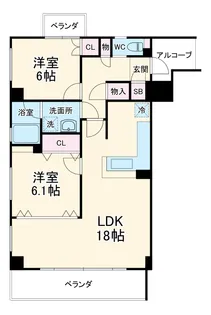 コントレール桜【5階】の間取り