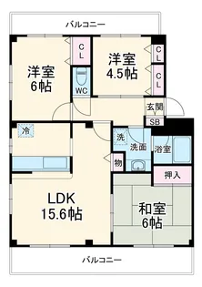 メゾンプチシャトー砂場【3階】の間取り