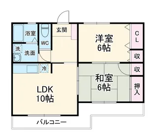 グリーンハイツヤマモ【1-C号室】の間取り