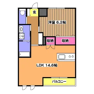 ディアベルジュ【2階】の間取り