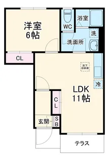 Louvre Mizuno【1階】の間取り