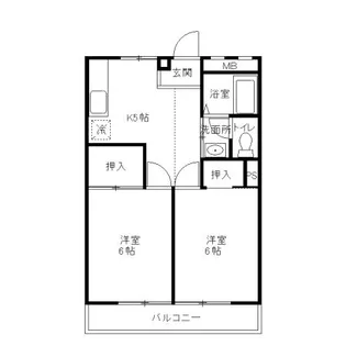 コーポスカイE【2階】の間取り