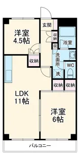 ビューアイランドさつきが丘【206号室】の間取り