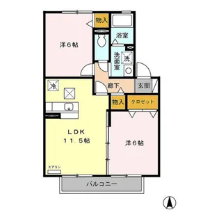 ディアコート【1階】の間取り