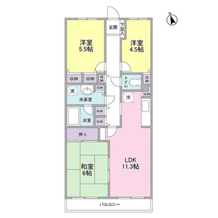 エスポワール松風台Ⅲ番館【2階】の間取り