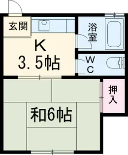 市川ハイツA【2階】の間取り