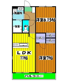 エクセルコート妙典【1階】の間取り