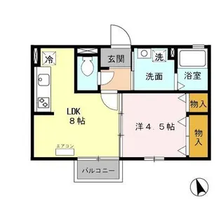 ジュネス中小田井【201号室】の間取り