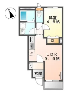 パピヨン・シャルム【1階】の間取り